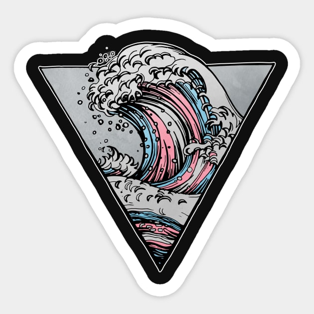 Transgender Ocean Wave Sticker by Psitta